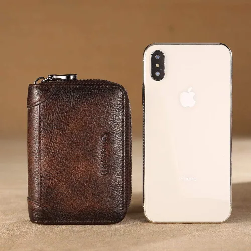 Vista 6 de Rfid - Tarjetero de cuero genuino para hombre
