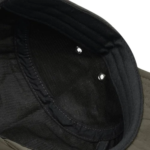 Vista 7 de Clakllie Sombrero de ala plana de 5 paneles sin estructura, gorra de ala corta de secado rápido, gorra de béisbol de nailon transpirable