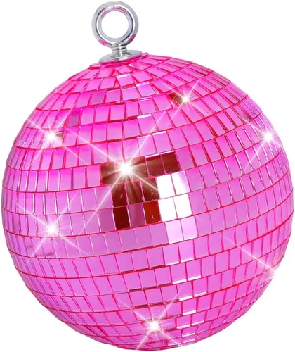 Vista 11 de Decoración de bola de discoteca de espejo, bolas de espejo de escenario de 6 pulgadas, adornos de bola de discoteca dorada, decoraciones Dorado