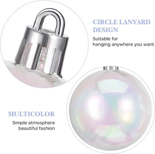 Vista 8 de HOMSFOU 54 bolas de adornos iridiscentes de Navidad, adornos transparentes rellenables, bolas de plástico de Navidad, bolas de árbol inastillables
