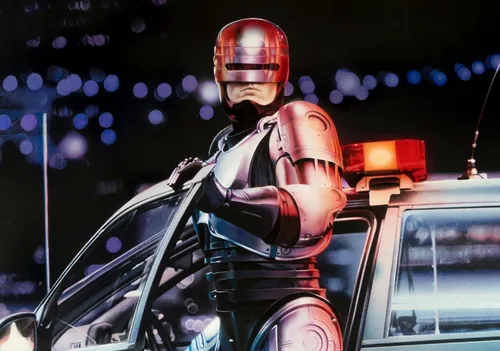 Vista 2 de RoboCop - Póster de reimpresión – Película de acción de ciencia ficción de los años 80, arte de pared, película retro Cyberpunk para decoración