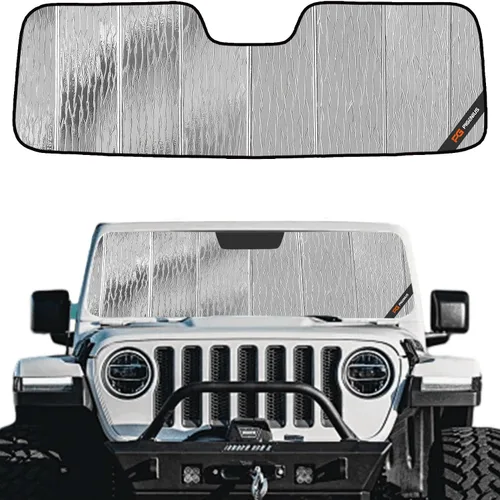 Vista 15 de Pigenius Parasol para Parabrisas para Jeep Wrangler 1997-2006 Sombrilla para Ventana Delantera - Salvaguarda