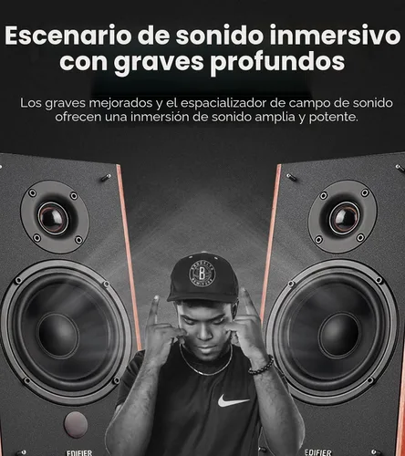 Vista 5 de Altavoces de estantería Edifier R2000DB Active Negro (Piano Black)