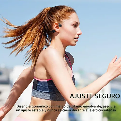 Vista 5 de Auriculares de conducción ósea – Auriculares de oreja abierta con micrófono, Bluetooth 5.4, batería de 20 horas de duración, IPX5 impermeable