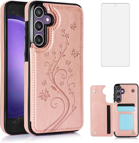 Vista 11 de Asuwish Funda de teléfono para Samsung Galaxy S23 FE 5G con protector de pantalla de vidrio templado y tarjetero con soporte para tarjetero, soporte
