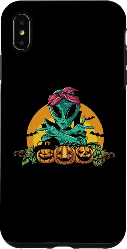 Vista 7 de iPhone 13 Pro Alien Peace Sign Halloween Costume Pumpkin Men Women Kids Case