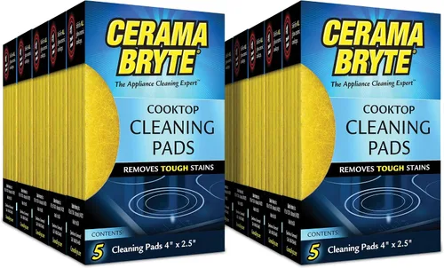 Vista 5 de Cerama Bryte Almohadillas de limpieza para estufas, paquete de 10 con herramienta de agarre Pow-R
