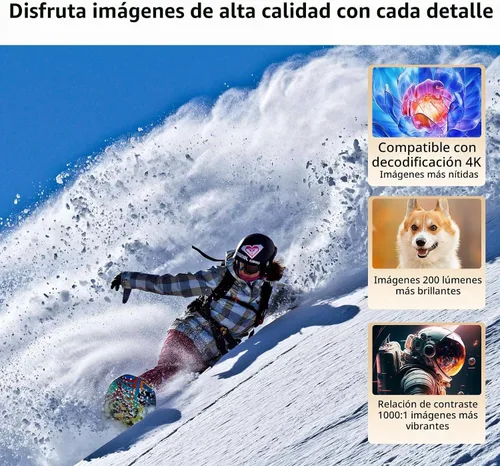 Vista 6 de Mini proyector 4K compatible con WiFi 6 y Bluetooth 5.0, altavoz de 4 W, Keystone vertical automático proyector portátil giratorio de 45°