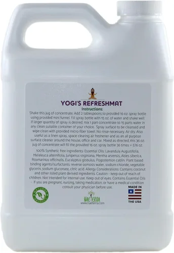 Vista 3 de Naeterra Aromatherapy Cleaning Concentrate Yogi's Refreshmat Ultra Concentrated Yoga Mat Cleaner & Refresher - Hace hasta 4.5 galones
