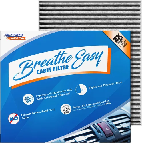 Vista 60 de Spearhead Odor Defense Breathe Easy - Filtro de cabina para AC y calentador Compatible con Chrysler 200 2015-17, Cherokee 2014-18 como OEM Hasta