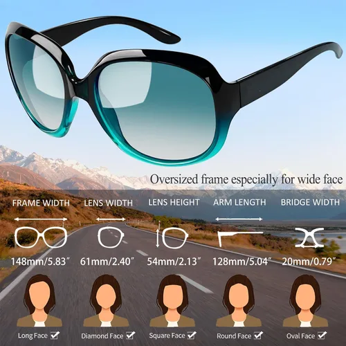 Vista 214 de Joopin Lentes de sol de gran tamaño para mujer, polarizados, grandes, para conducción, protección UV, grandes sombras