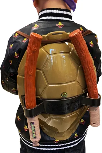 Vista 8 de Yarpuudg Concha de tortuga para niños, cosplay, Halloween, dibujos animados, ninja, fiesta, disfraces de superhéroe para niños