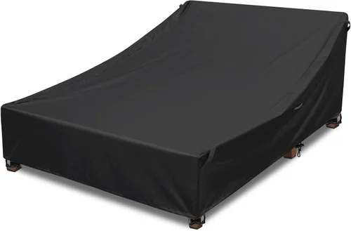 Vista 9 de Cubierta impermeable para silla de salón doble al aire libre, 100% tela Oxford 600D resistente a rasgaduras y al viento, protección contra todo Beige