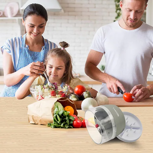 Vista 4 de Cortador de verduras espiralizador de mano, 4 en 1, espiralizador de verduras de alta resistencia, máquina de espaguetis de calabacín, cortador