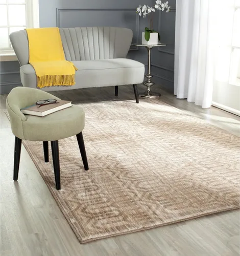 Vista 5 de SAFAVIEH Infinity Collection INF583T - Alfombra decorativa, 4 x 6 pies, beige y gris topo, no desprende pelusa y de fácil cuidado, ideal para zonas