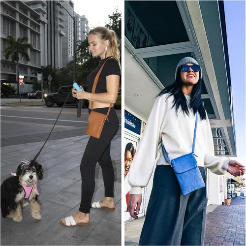 Vista 2 de MINICAT - Bolso cruzado para mujer pequeño bolsillos espaciosos para celular bolsa de mano para mujer