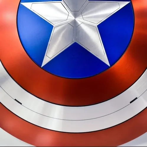 Vista 4 de Escudo del Capitán América Diseño Único Escudo de Acero Metal Cosplay y Juego de Rol Escudo Medieval Regalo de Navidad y Acción de Gracias, Multi