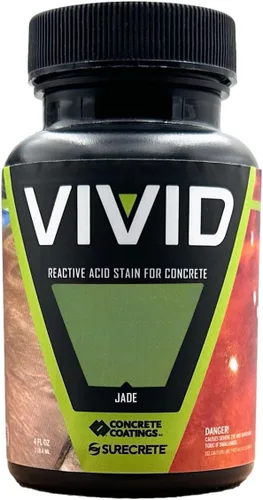 Vista 25 de CC Concrete Coatings Tinte ácido vívido para hormigón oliva 4OZ