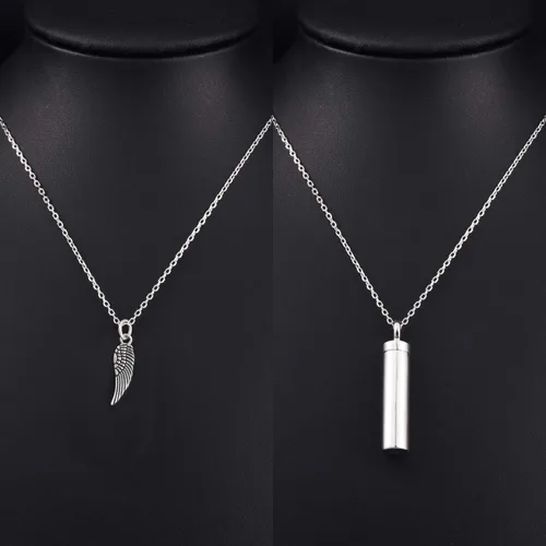 Vista 5 de Collar minimalista de plata de ley 925 con colgante de urna de ceniza, recuerdo de cenizas conmemorativas, exquisita joyería de cremación