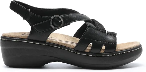 Vista 3 de DREAM PAIRS Sandalias de cuña cómodas con soporte de arco para mujer, puntera abierta, zapatos para caminar de verano
