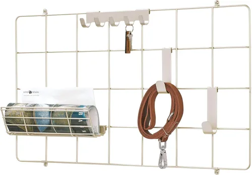 Vista 13 de InterDesign Jayce Sistema de pared metálica, panel de organización modular de rejilla para el almacenamiento adicional en la cocina