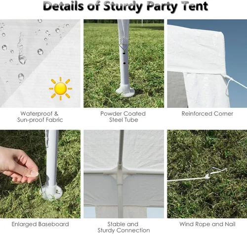 Vista 5 de Carpa para exteriores, carpa de fiesta de boda, refugio de campamento, refugio instantáneo comercial, tienda de campaña impermeable con paredes