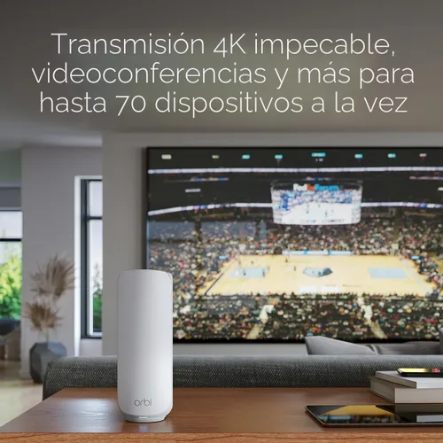 Vista 6 de NETGEAR Orbi Serie 370 Sistema de malla WiFi 7 de doble banda para el hogar (RBE372) - Router inalámbrico (sin módem) + 1 extensor, características