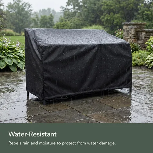 Vista 8 de Covermates Funda para sofá de patio al aire libre, poliéster resistente, resistente a la intemperie, dobladillo con cordón, fundas para asientos