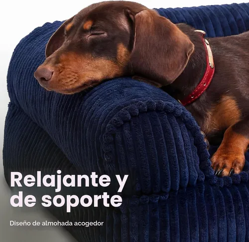 Vista 2 de FUKUMARU Sofá cama para perros, cama acogedora de pana para gatos, impermeable, funda lavable