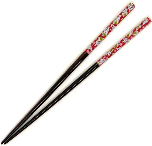 Vista 5 de Daiso Palillos de buena suerte de 9.1 pulgadas fabricados en Japón (Lucky Cat)