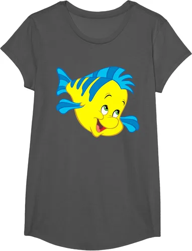 Vista 34 de Disney Camiseta de disfraz de cara grande de la Sirenita Flounder Sidekick