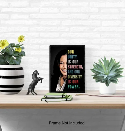Vista 5 de Kamala Harris Madam Vice President - Arte de pared con citas inspiradoras para mujeres afroamericanas, niñas, regalos políticos, decoración