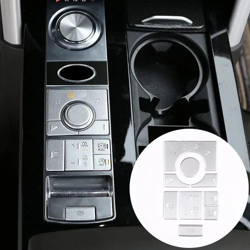 Vista 8 de YIWANG Aleación de aluminio modificado consola central multimedia botón botón embellecedores cubierta pegatinas para Land Rang Range Rover