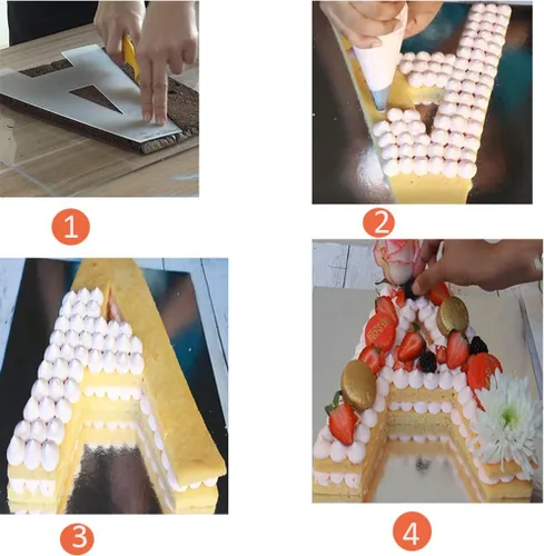 Vista 7 de Rolin Roly 26 plantillas para tartas del alfabeto A-Z de 8 pulgadas, plantillas de letras de plástico plano, moldes alfabéticos para decoración