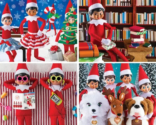 Vista 2 de MasterPieces Juego de rompecabezas – Paquete de 4 rompecabezas de 100 piezas para niños – Elf on the Shelf paquete de 4 – 8"x10