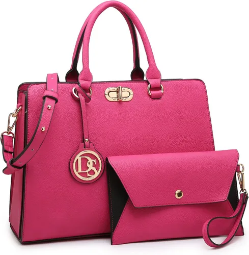 Vista 8 de Dasein Bolsos de Mano para Mujeres Carteras Bolsos de Trabajo para Damas Cartera Satchel Tote con Asa Superior Bolsos de Hombro con Clutch a Juego