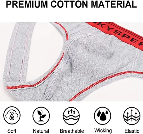 Vista 3 de SKYSPER Suspensorio de malla transpirable para hombre, 2 piezas, 3 piezas, 4 piezas, ropa interior masculina, partidarios atléticos para hombres