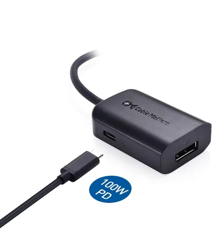Vista 3 de Cable Matters Adaptador USB C a DisplayPort (adaptador USB C a DP) con carga de 100 W y 8K 60 Hz - Thunderbolt 4 / USB4 / Thunderbolt 3 Puerto