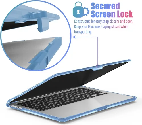 Vista 4 de IBENZER Hexpact Funda protectora para MacBook Air de 13 pulgadas M5 2026 M4 2025 M3 M2 2024-2022 A3449 A3240 A3113 A2681, funda resistente y Azul