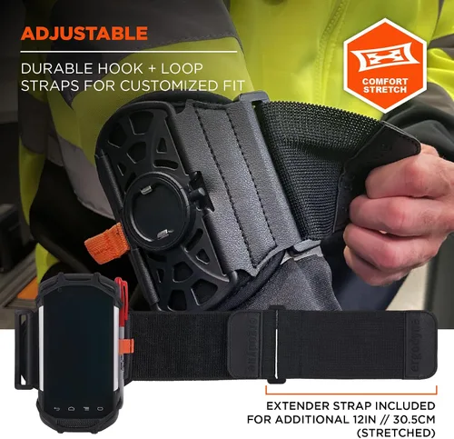 Vista 9 de Ergodyne Squids 5545 - Brazalete para escáner de pulsera, ajustable para teléfonos, escáneres, computadoras móviles, PDA