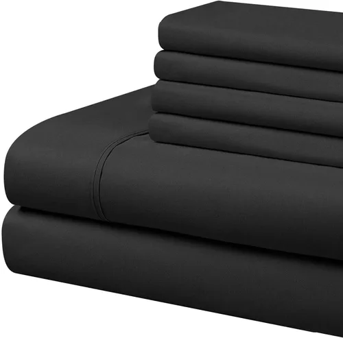 Vista 15 de Home Basics - Juego de sábanas de microfibra cepillada ultra suave de 4 piezas de 2.36 oz/m², hipoalergénico, individual, aguamarina