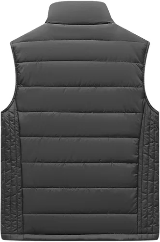 Vista 48 de Msmsse Chalecos de invierno para hombre, con forro polar, acolchado, casual, sin mangas
