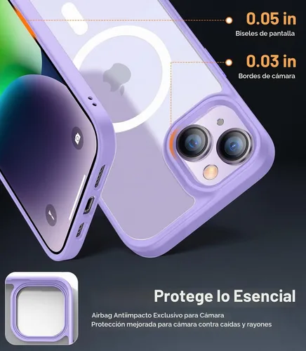 Vista 5 de TORRAS Funda para iPhone 14 y iPhone 13, diseñada para MagSafe, protección contra caídas de grado militar a prueba de golpes, funda magnética