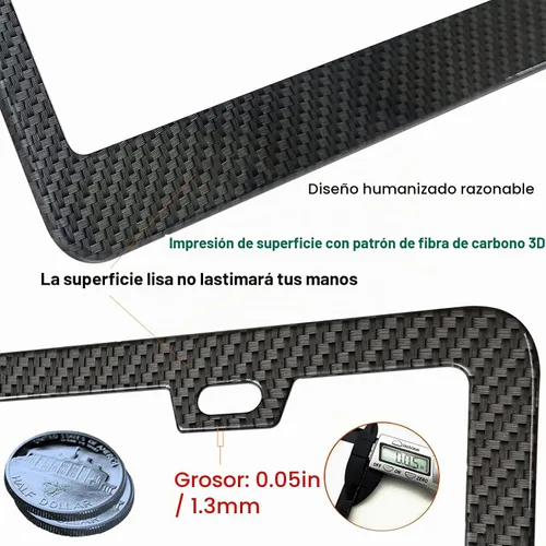 Vista 5 de BGMVFK Marco de matrícula de fibra de carbono, paquete de 2 unidades, soporte negro para placa de automóvil