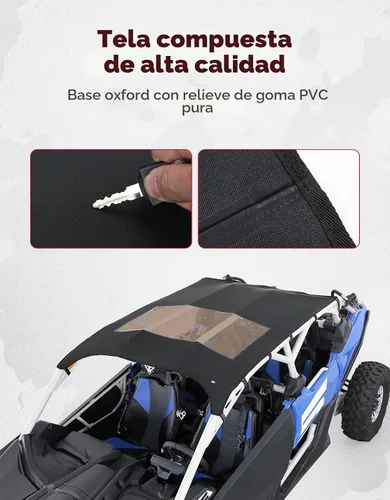 Vista 6 de KEMIMOTO X3 Max - Techo de PVC compatible con Can Am Maverick X3 Max Deflectores X3 Roof Top Sun Visor Impermeable Resistente a la Fricción Bimini