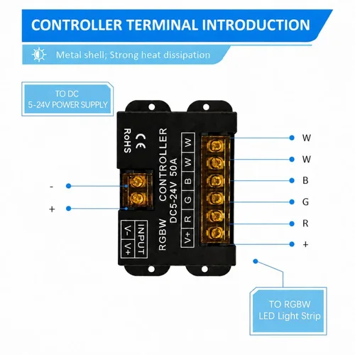 Vista 6 de Interruptor de atenuación LED RGBW, atenuador remoto inalámbrico LED RF