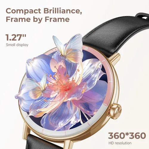 Vista 2 de Relojes inteligentes para mujer, 1.27 pulgadas, HD, redondos, rastreadores de actividad física para mujer, con monitor de frecuencia cardíaca, SpO2