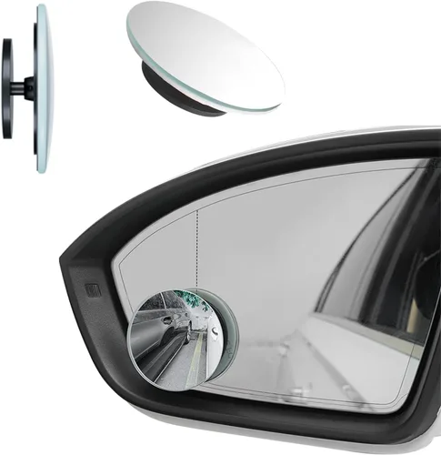 Vista 7 de 2 espejos de punto ciego, espejo retrovisor lateral redondo de vidrio HD sin marco, espejo retrovisor convexo de gran angular ajustable de 360°