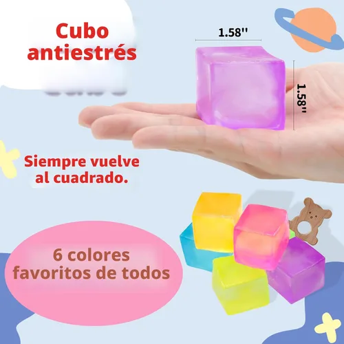 Vista 2 de Paquete de 6 bolas de estrés para adultos y niños, juguetes sensoriales para aliviar la ansiedad y el estrés, juguetes relajantes, bolas de estrés