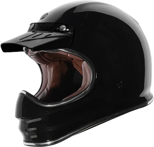 Vista 11 de TORC T3/Baja - Casco de motocicleta de fibra de vidrio retro clásico de cara completa con aprobación DOT y ECE Lealtad blanca brillante
